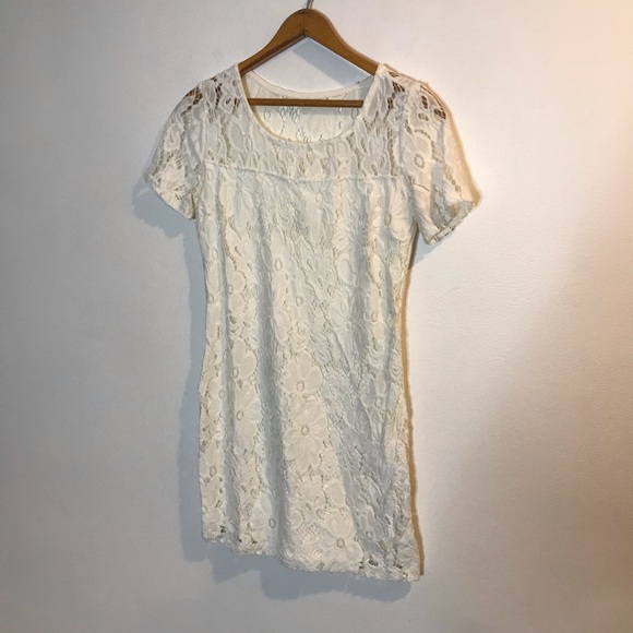 Hollister Cream Lace Short Sleeve Mini Dress XS - Picture 3 of 7